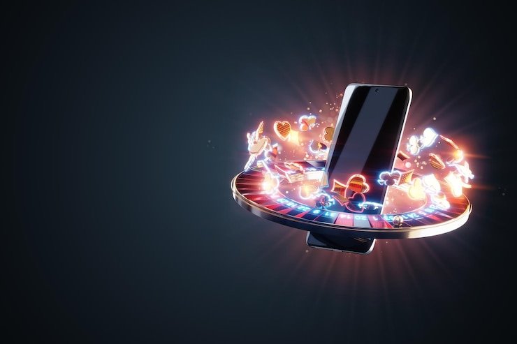 Tampilan jackpot futuristik di layar